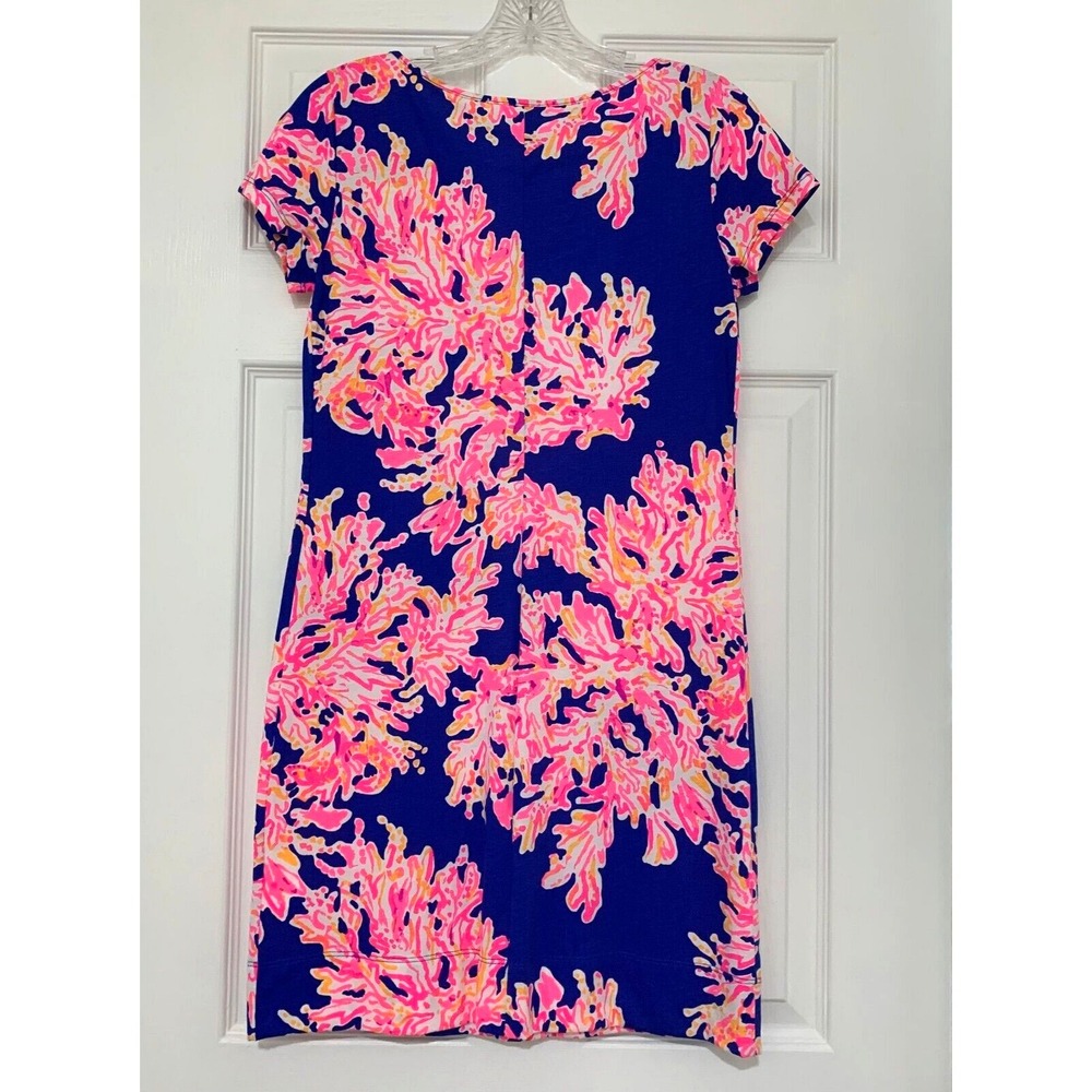 NWT Lilly Pulitzer Marlowe Tee T-Shirt Dress It's Eelectric XS 0 2 Blue Coral - Picture 3 of 5